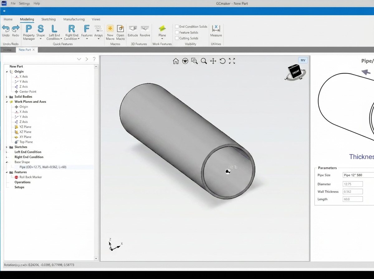 GCmaker Shapes - Pipe and Tube Definition